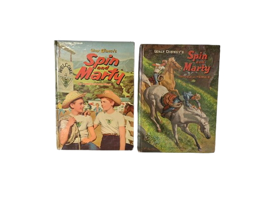 Walt Disney's Spin and Marty & Spin and Marty: Trouble at Triple-R Vintage Hardcover Book 2 Pack!