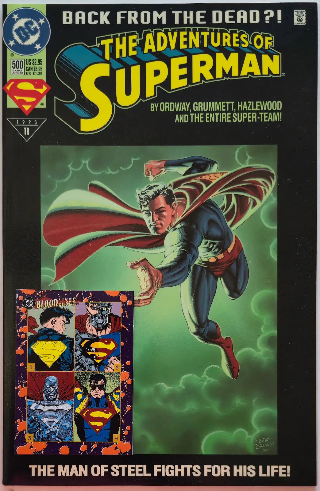 Adventures of Superman #500  1993 Jerry Ordway Collector's Set Opened Polybag