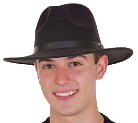 Deluxe Felt Trilby Fedora Hat - Brown