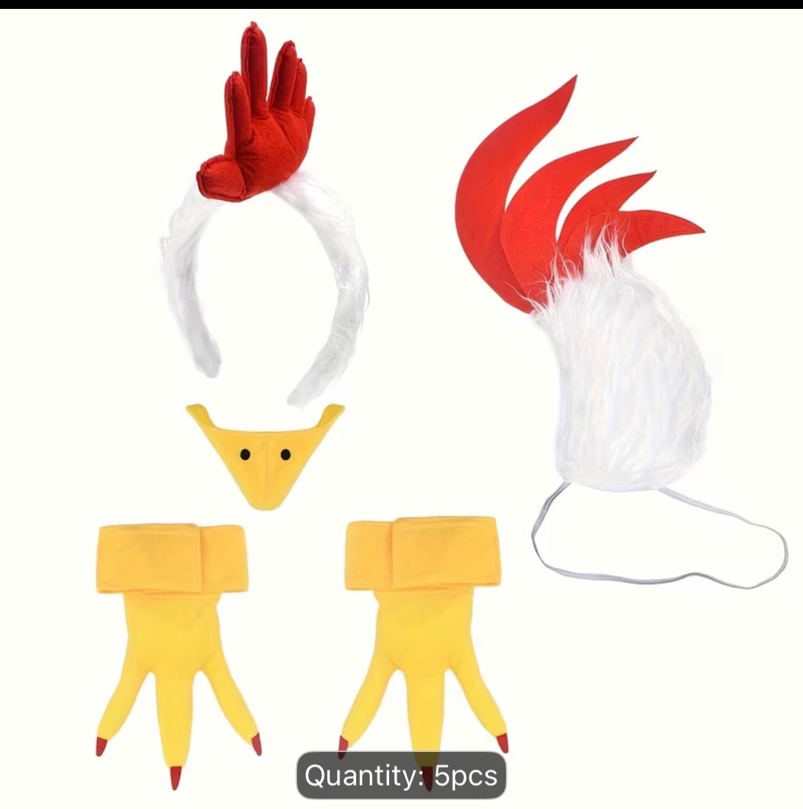 Rooster headband and tail set costume accessories