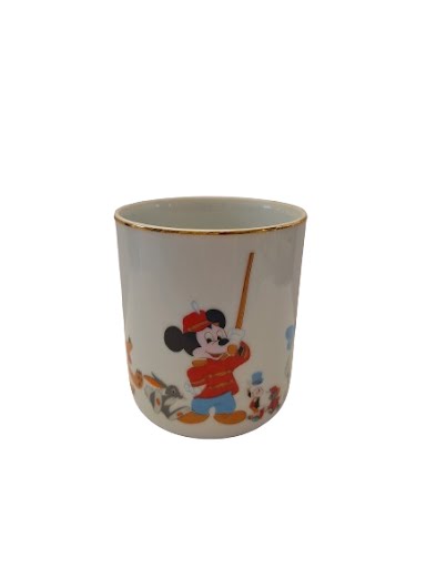 Vintage Disney Mickey Mouse Characters On Parade Gold Rimmed Tea Cup