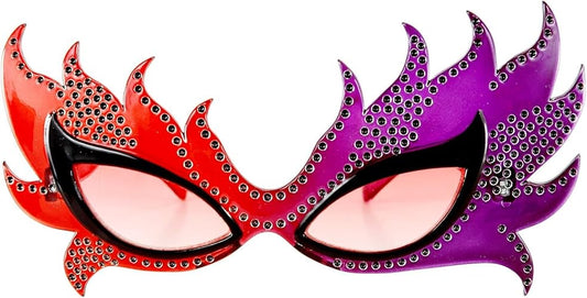 Red & Purple Feather Motiff Eye Mask Glasses