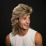 Vintage Rocker guy mullet wig (Golden)