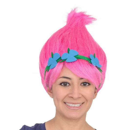 Princess Troll Wig - Pink - Adult