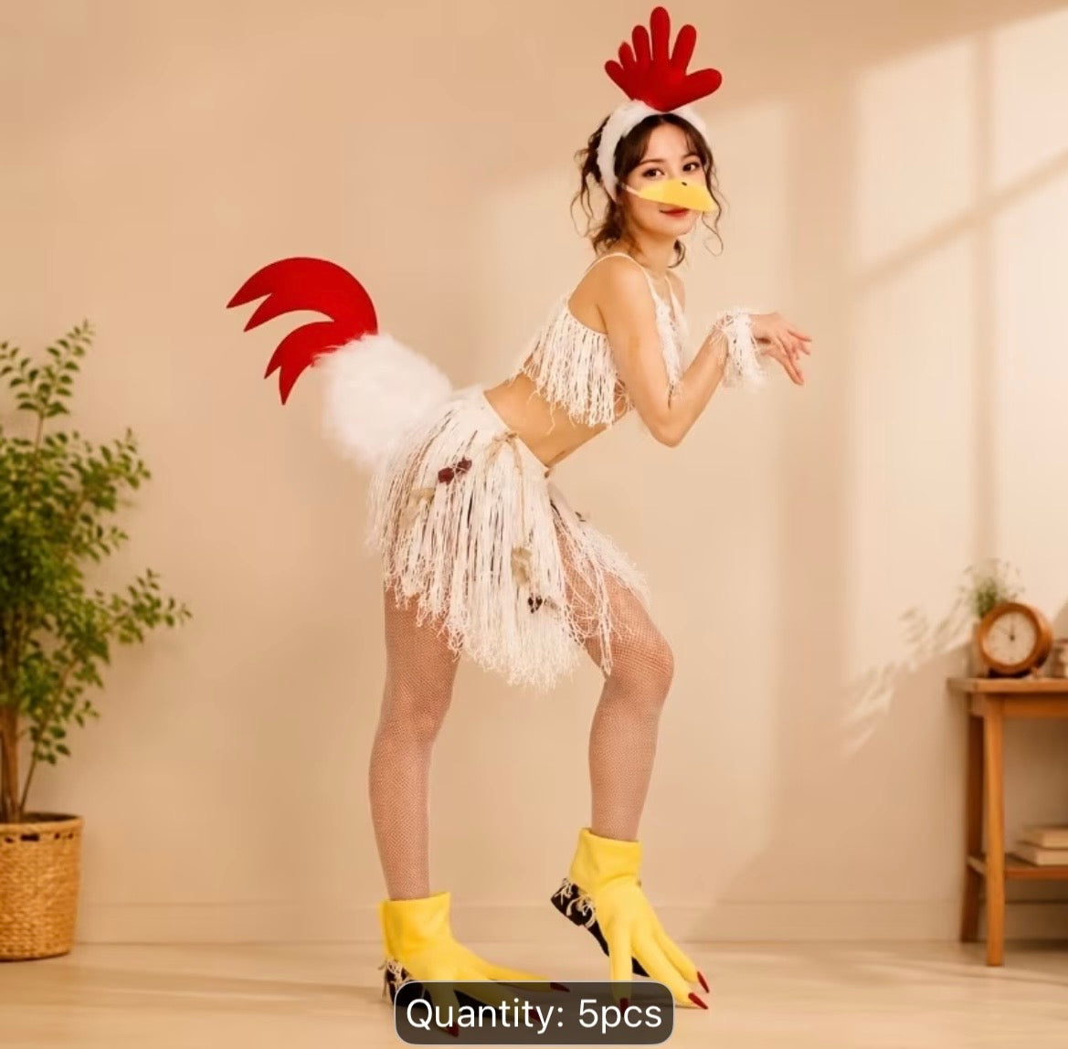 Rooster headband and tail set costume accessories