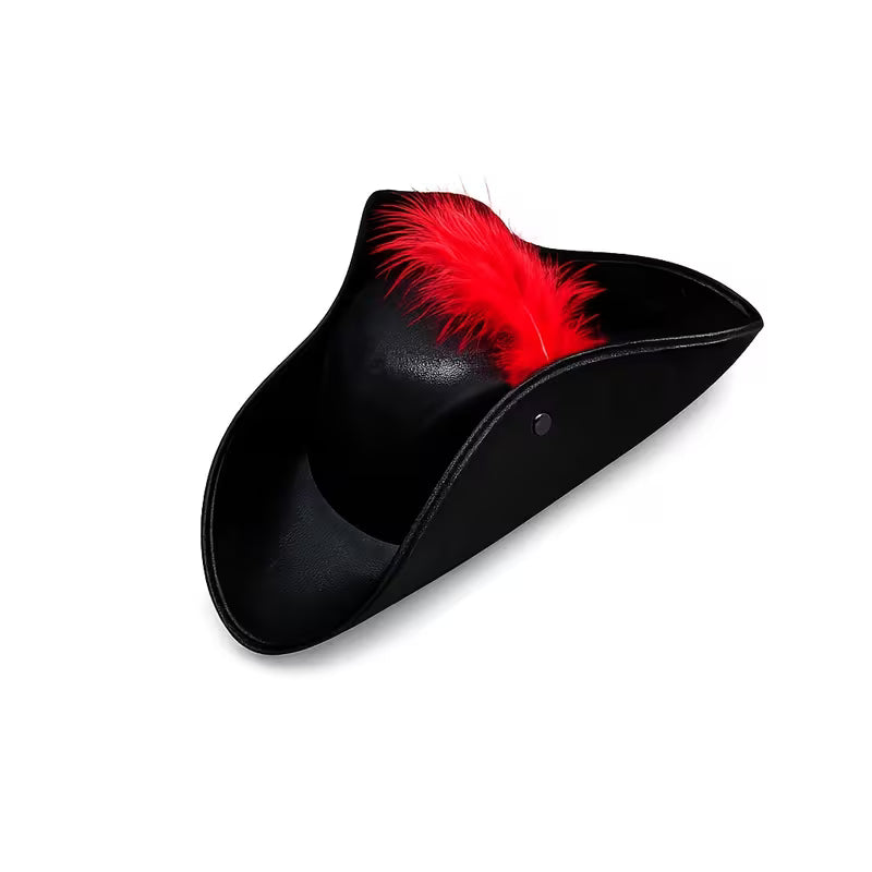 Pirate Hat with Feather (Black)