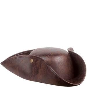 BROWN LEATHERETTE PIRATE HAT