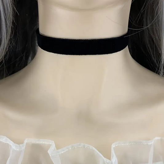 Gothic Black Choker Necklace (0.59 inches thick)