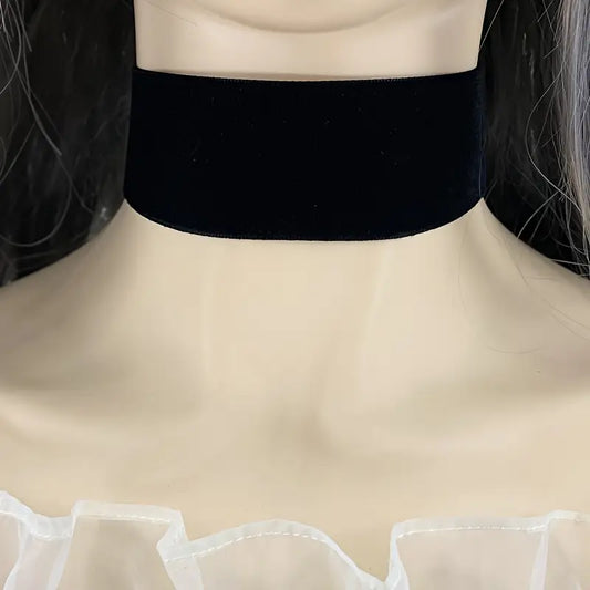 Gothic Black Choker Necklace (1.57 inches thick)