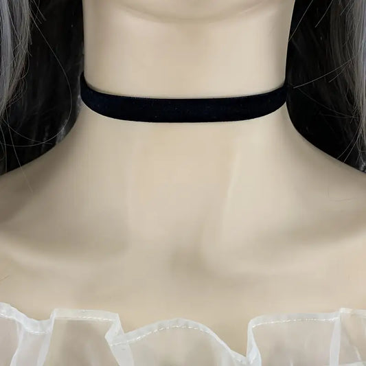 Gothic Black Choker Necklace (0.39 inches thick)