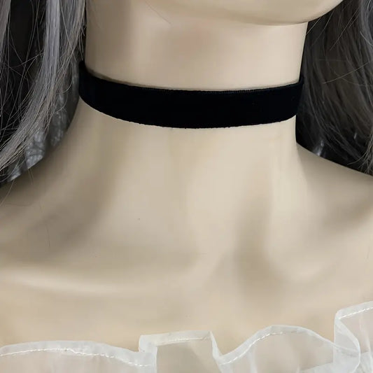 Gothic Black Choker Necklace (.79 thickness)