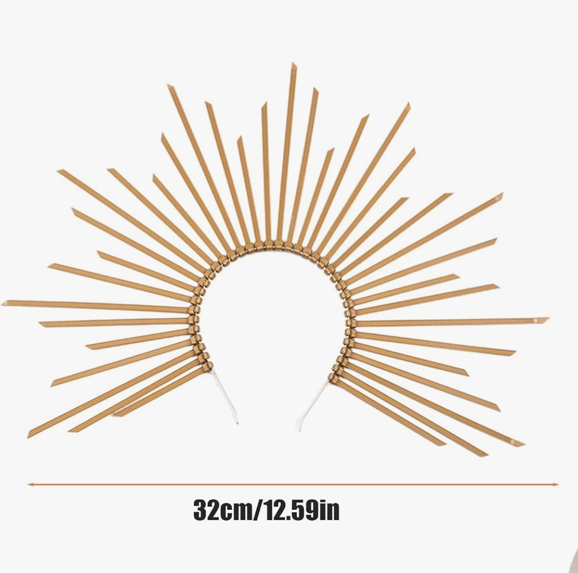 Golden Halo Spiked Sunburst Headband Crown