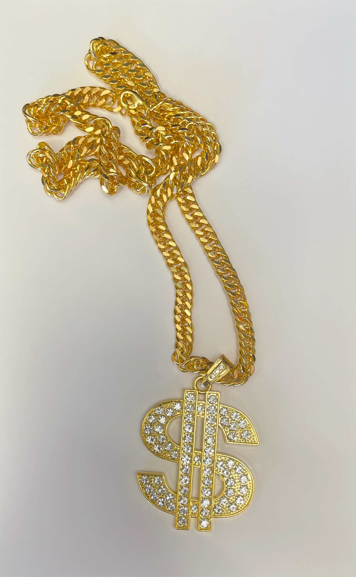 Gold Dollar Sign Bling Necklace