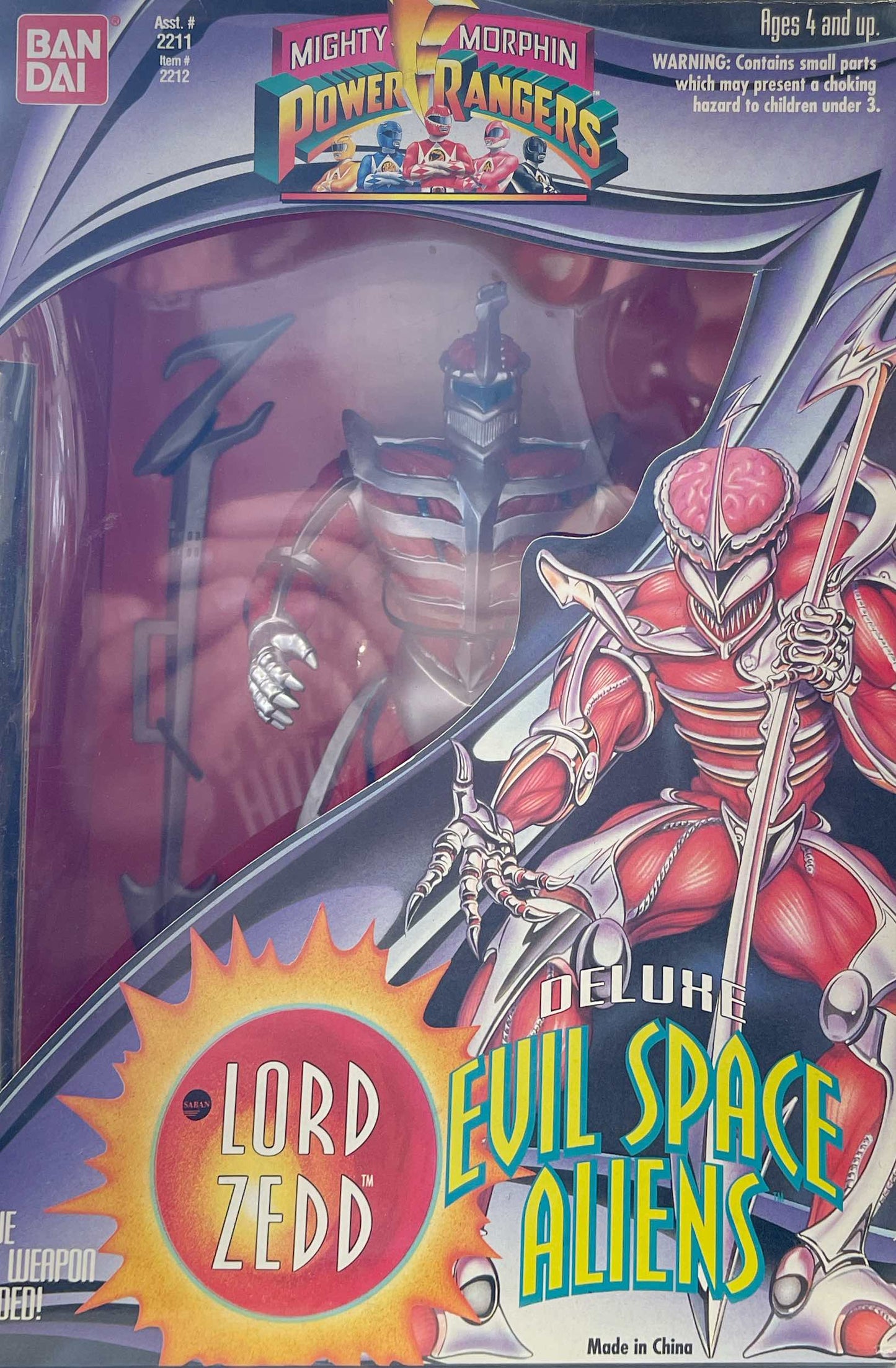 8" Lord Zedd Deluxe Fig New 1994 Evil Space Aliens Power Rangers Bandai Amricons