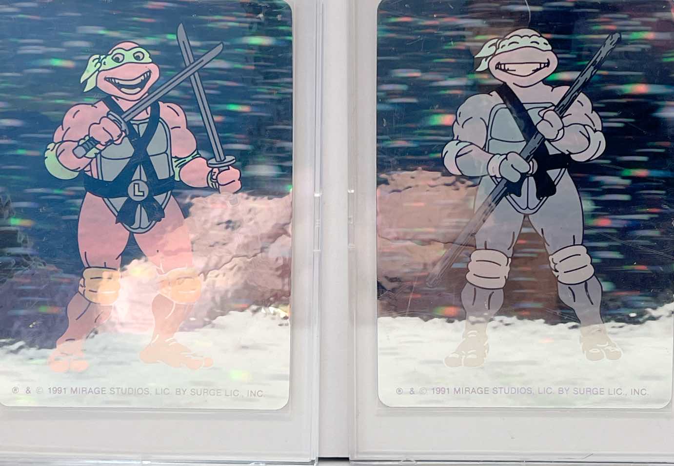 1991 Mirage Teenage Mutant Ninja Turtles Hologram 4 Card Lot  (SOLD AS SET)