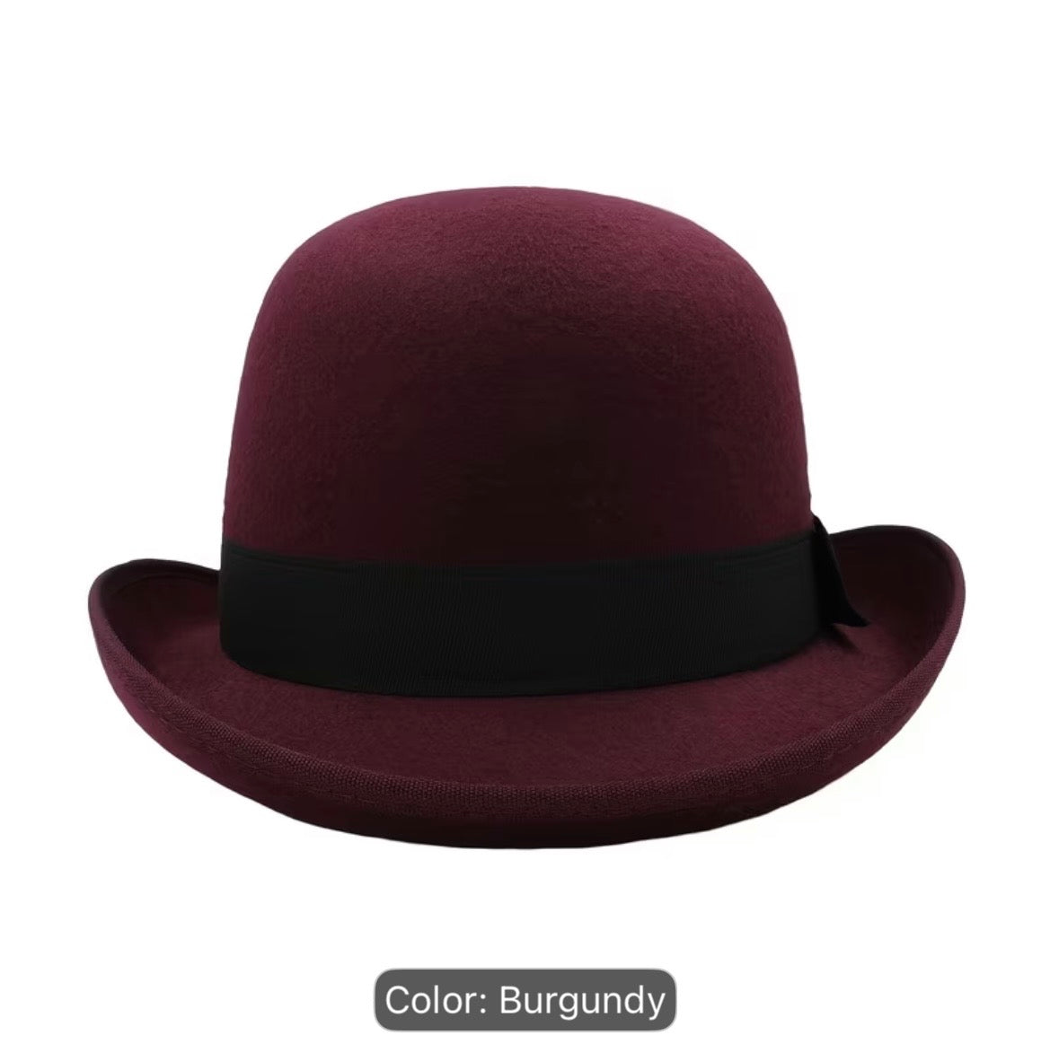 Burgundy Derby Bowler Hat