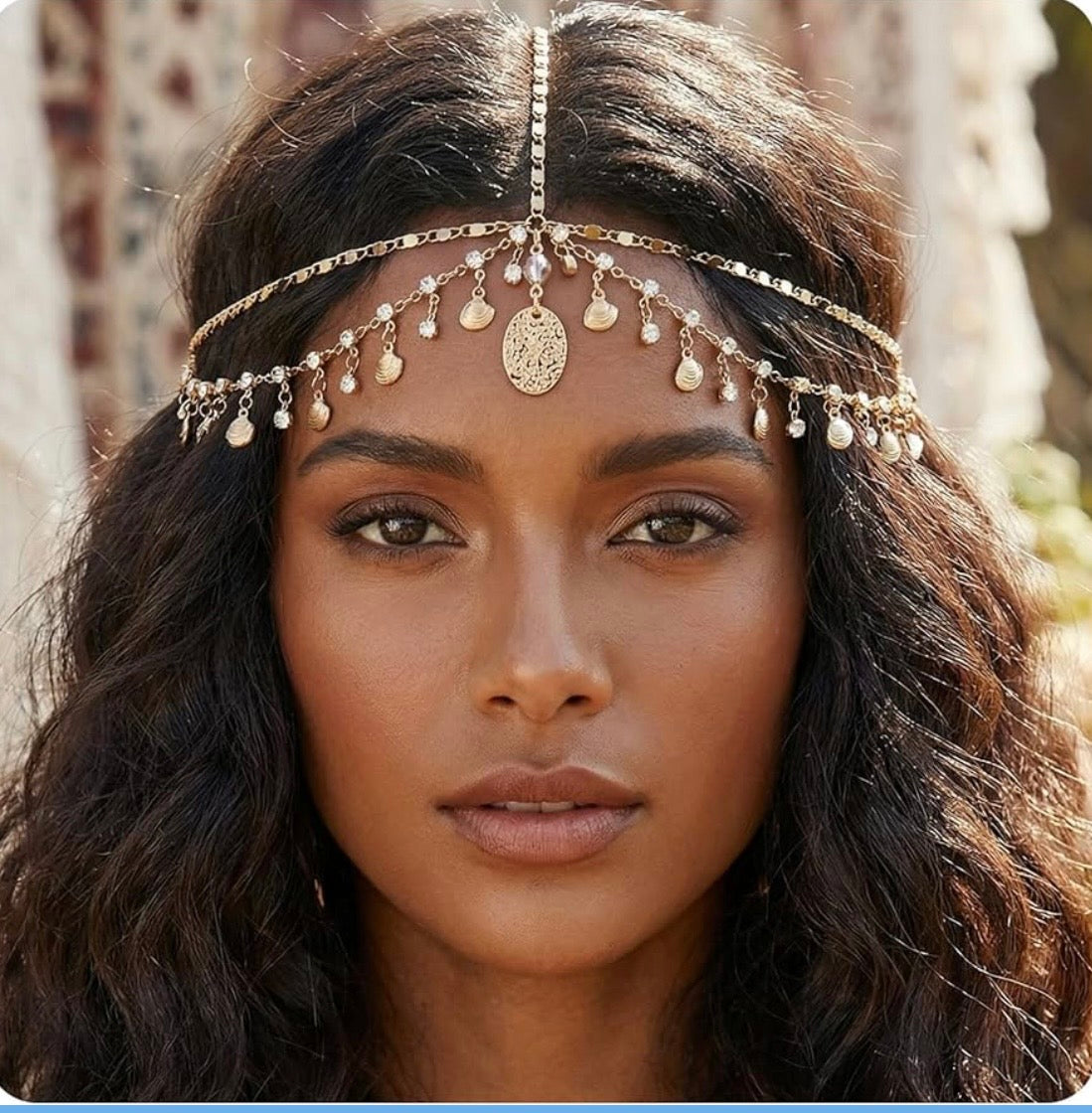 Gold Head Chain Egyptian Headpiece Genie Headpiece Head Jewelry
