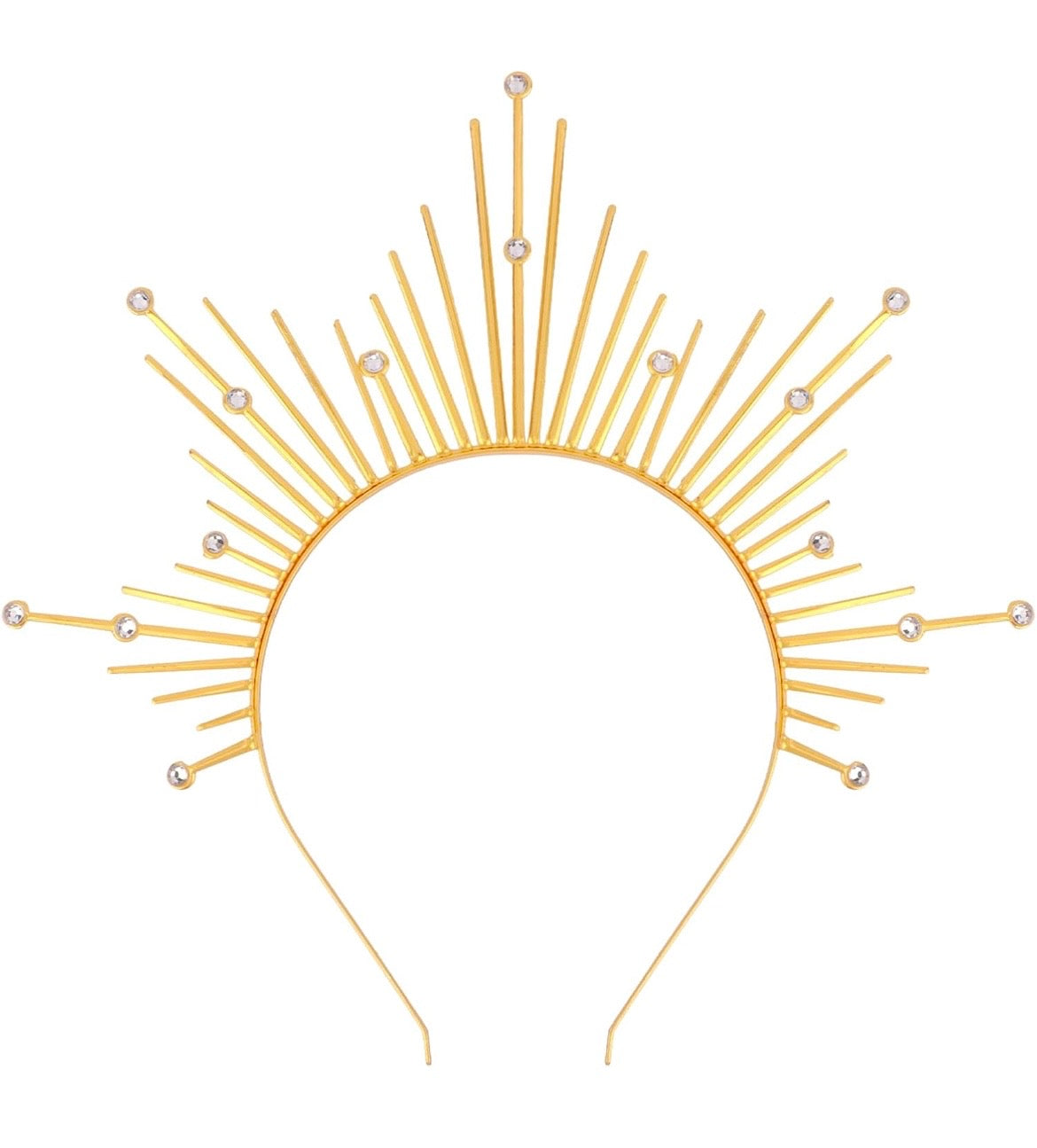 Golden Halo Headband Halo Crown Greek Goddess Sunburst Spiked Headpiece