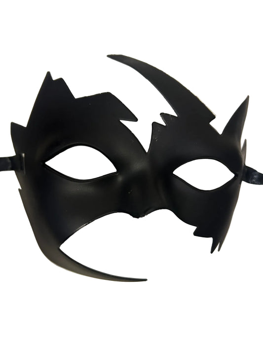 Venetian Style Masquerade Mask (Black with zig zags)