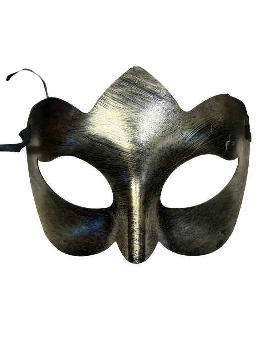 Venetian Style Masquerade Mask (Tarnished Gold wth middle point)