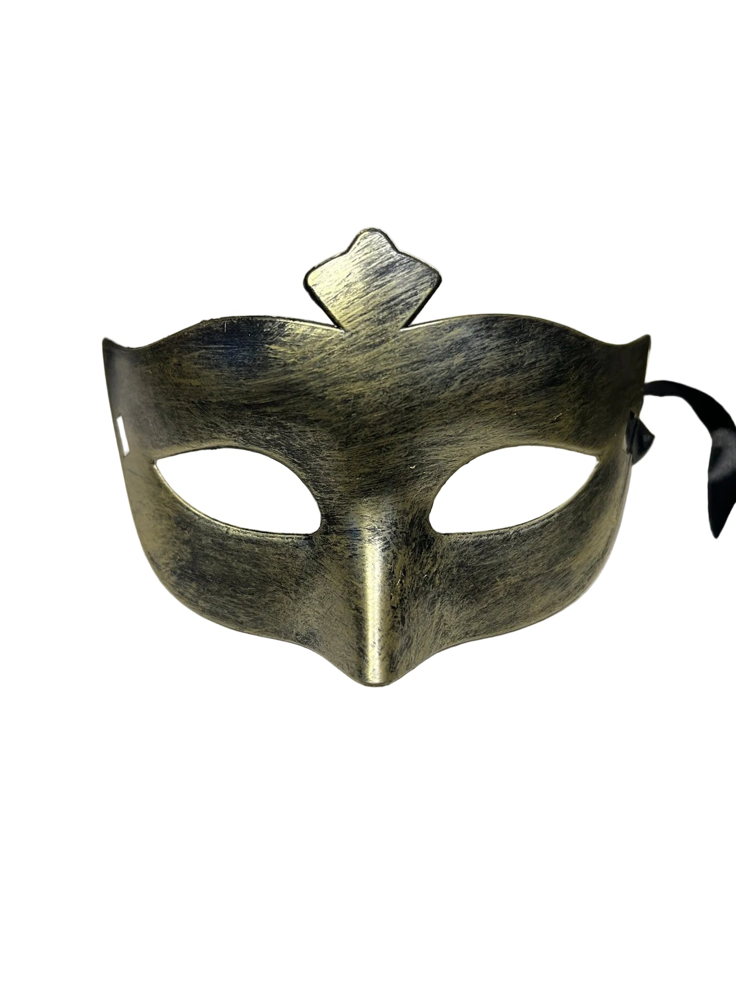 Venetian Style Masquerade Mask (Tarnished Gold wth 3-part point)