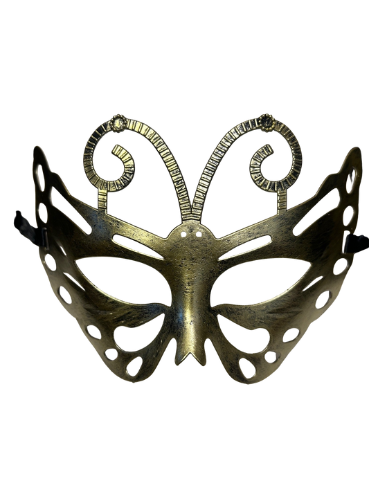 Venetian Style Masquerade Mask (Gold Butterfly)