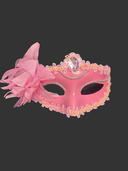 Lily Flower Masquerade Mask (Pink)