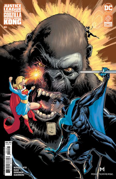 JUSTICE LEAGUE VS GODZILLA VS KONG #4 (OF 7) CVR B WHILCE PORTACIO KONG CARD STOCK VAR 01/16/2024