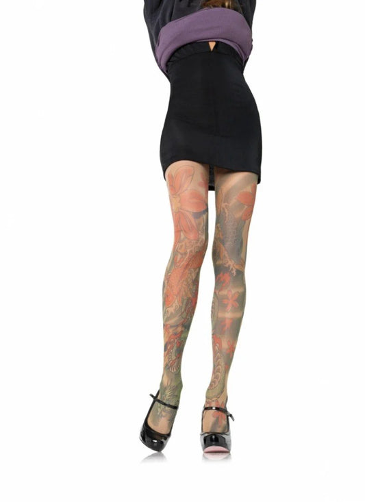 Leg Avenue Opaque Tattoo Print Pantyhose