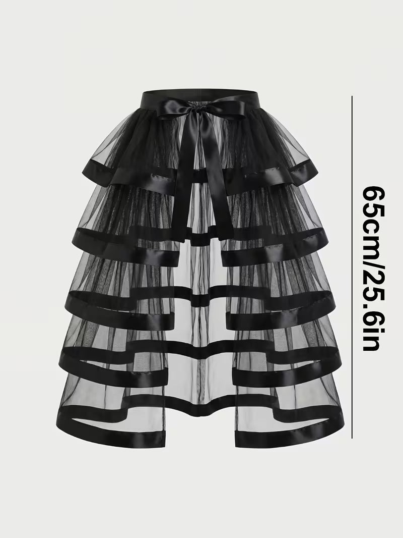 Balloon Skirt (Black and Sheer)