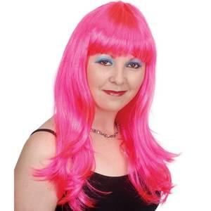 NEON PINK LONG WIG