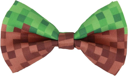 Pixel brick bow tie green/brown