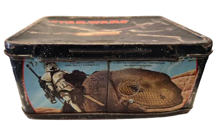 Vintage 1977 Star Wars Thermos Metal Lunch Box with Thermos Cup