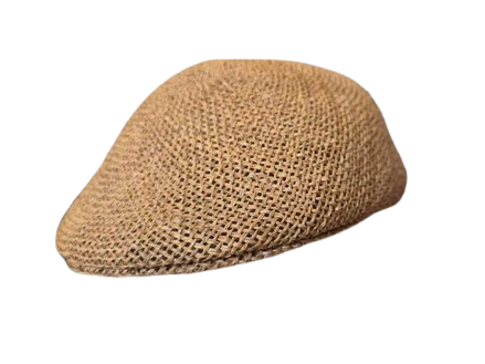 Straw Newsboy Flat Cap - Vintage