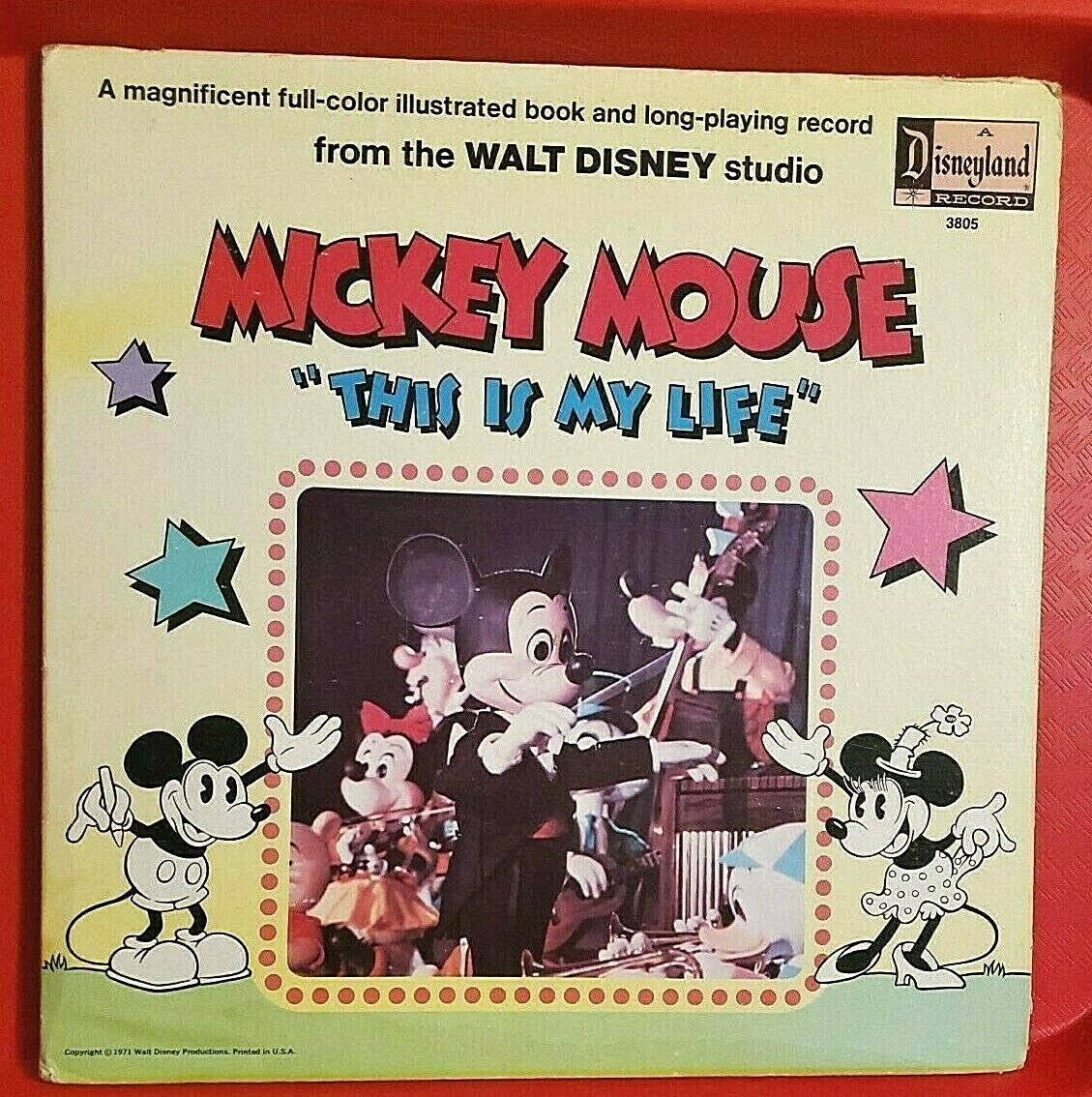 Walt Disney Mickey Mouse THIS IS MY LIFE LP-Album, 11-seitiges illustriertes Buch 1971