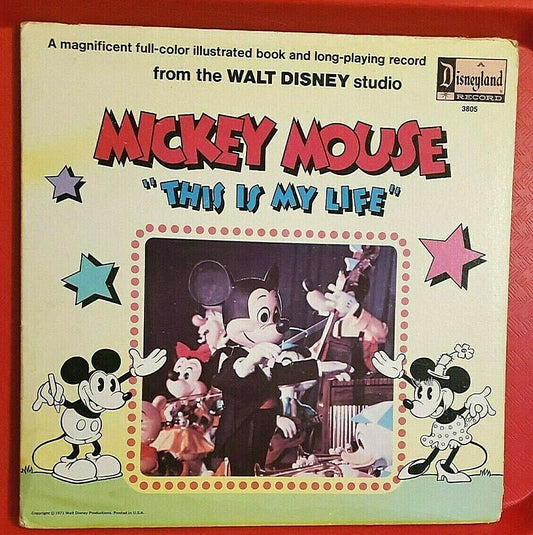 Walt Disney Mickey Mouse THIS IS MY LIFE LP Album, 11-page illustrated book 1971