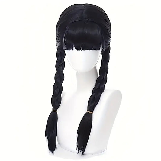 Wednesday Addams Cosplay Black Braided Wig