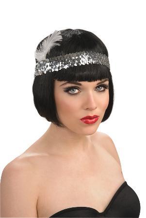 Sequin Headband with Feather