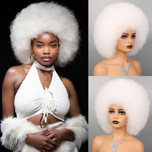 White Afro Wig