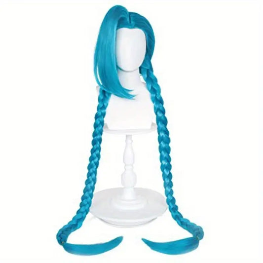 Anime Long Electric Blue Wig with Braids