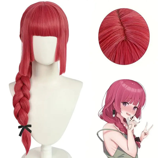 Anime Long Pink Braided Wig