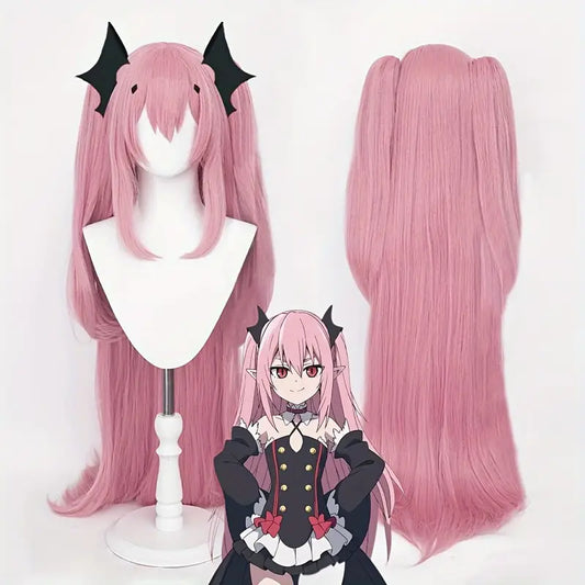 Anime Pastel Pink Wig with Ponytails