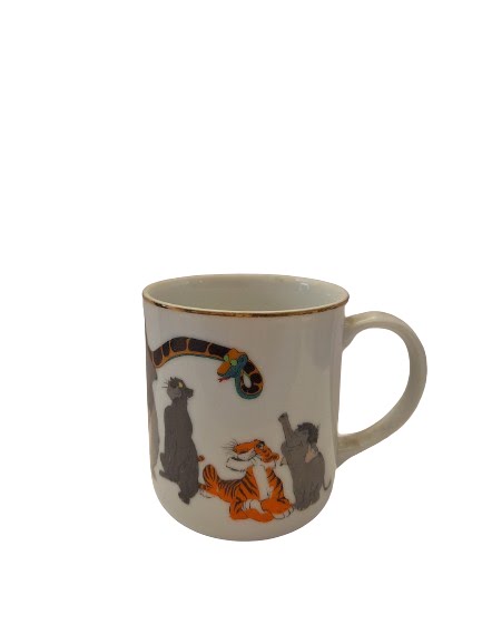 Vintage Disneyland The Jungle Book Mug Walt Disney World Gold Rim Coffee Cup Japan