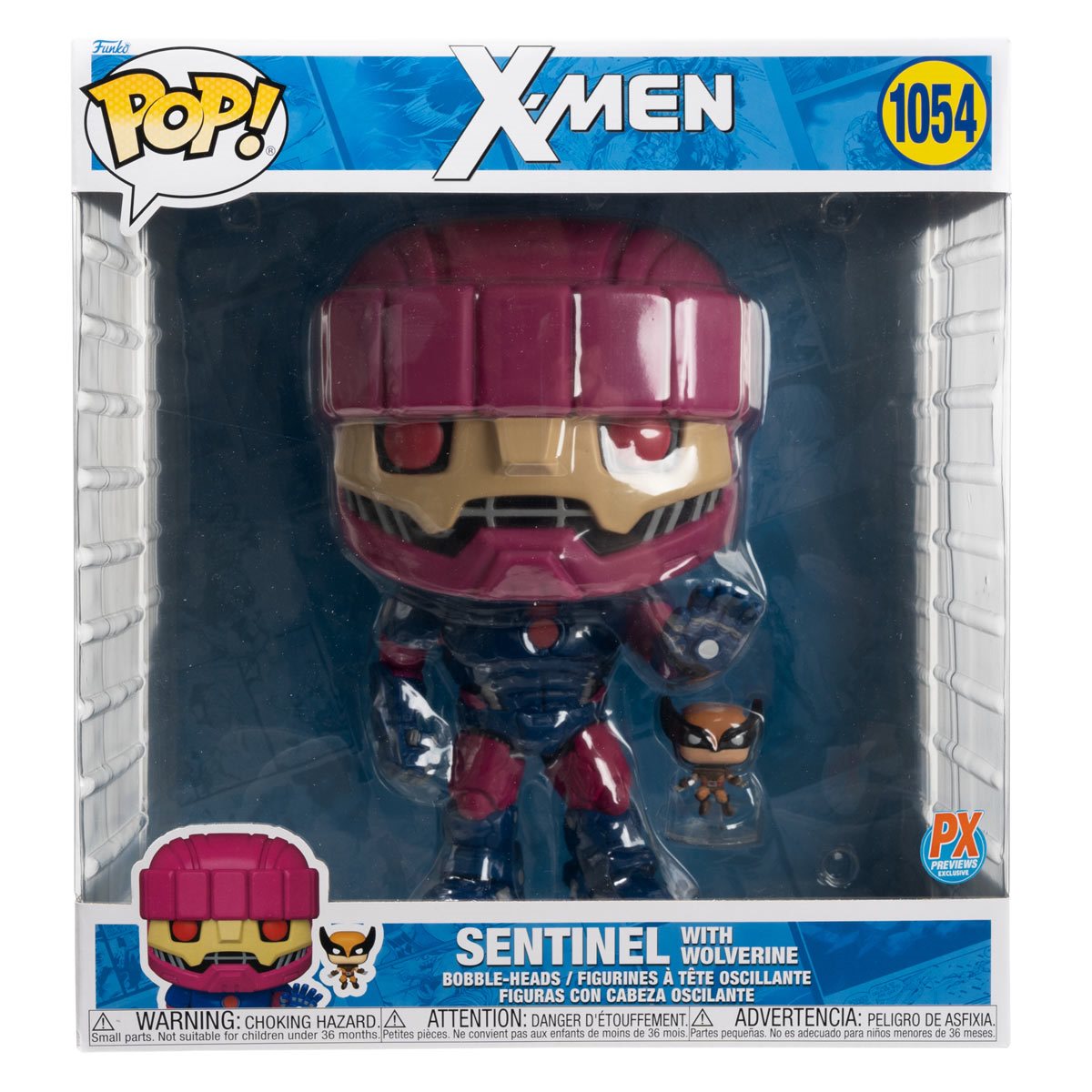 Funko Pop! X-Men Sentinel with Wolverine Jumbo 10-Inch Vinyl Figure #1054 - Previews Exclusive