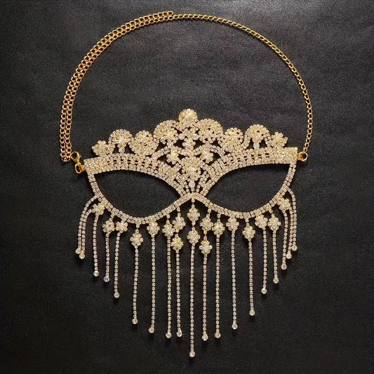 Rhinestone Fringe Mask