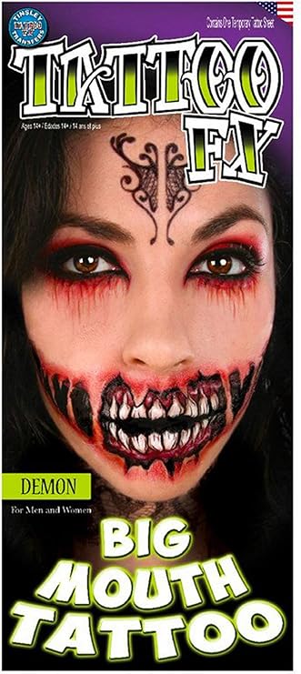 Tinsley Transfers Demon Big Mouth Temporary FX Tattoo