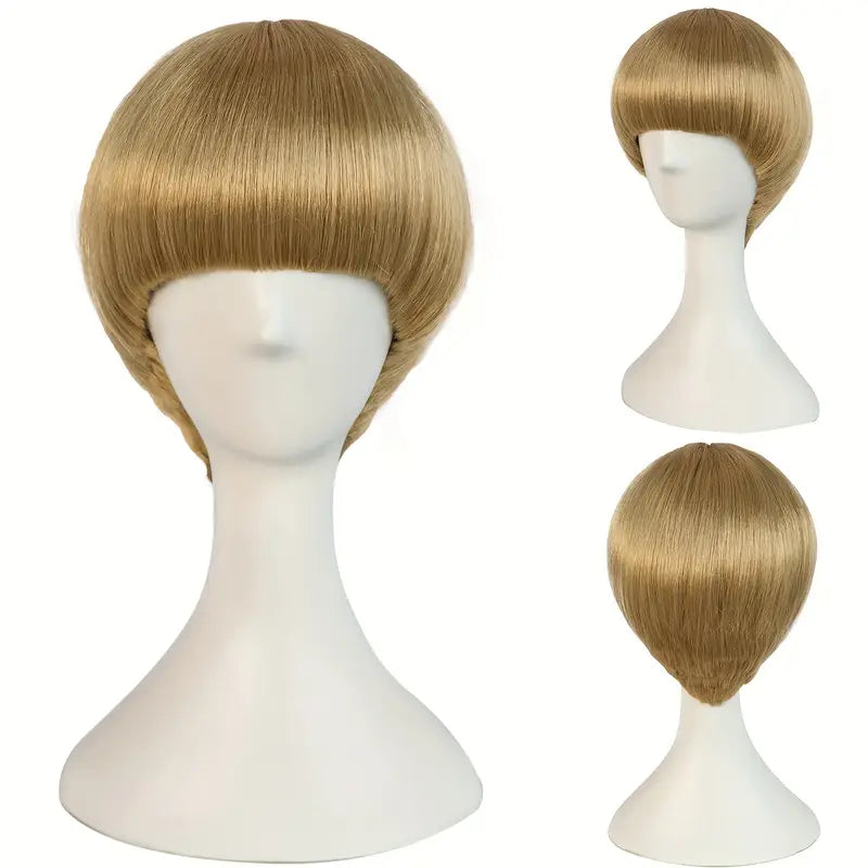 Golden Blonde Short 1960's Bowl Cut Mushroom (Beatles)Wig