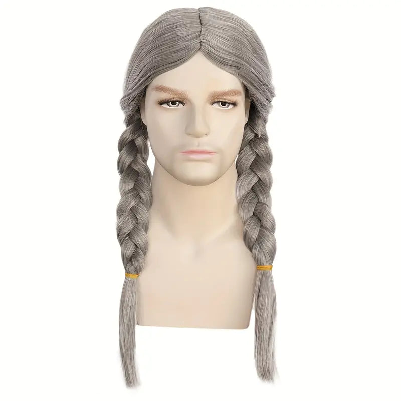 Double Braided Wig, Cosplay (Grey)