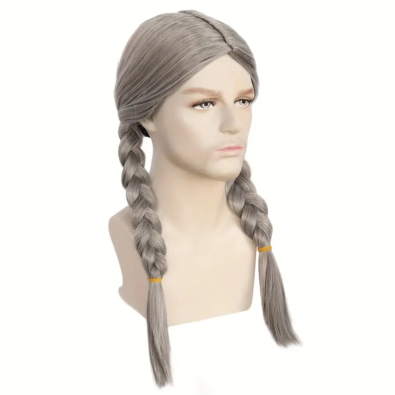 Double Braided Wig, Cosplay (Grey)