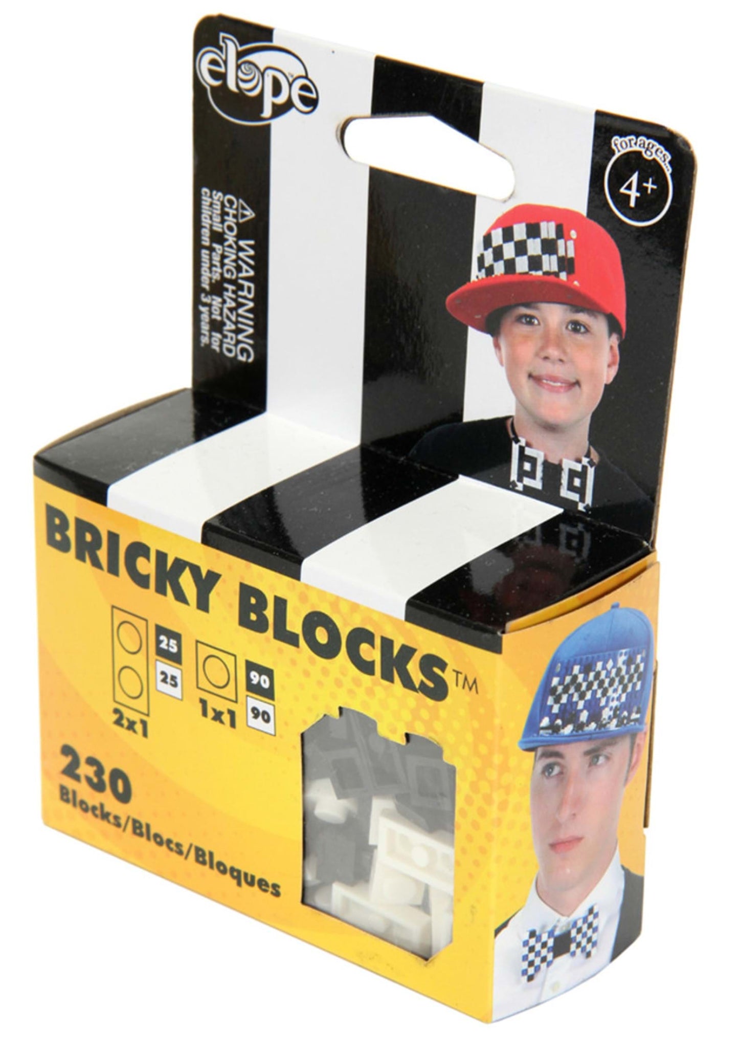 Bricky Blocks 230-teiliges Schwarz-Weiß-Set